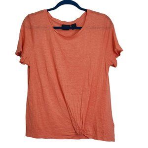 Rachel Roy Light Orange T-Shirt Short Sleeve Tee Shirt 100% Cotton Large